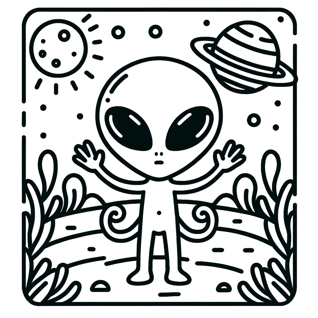 Alien Ausmalbild zum Download