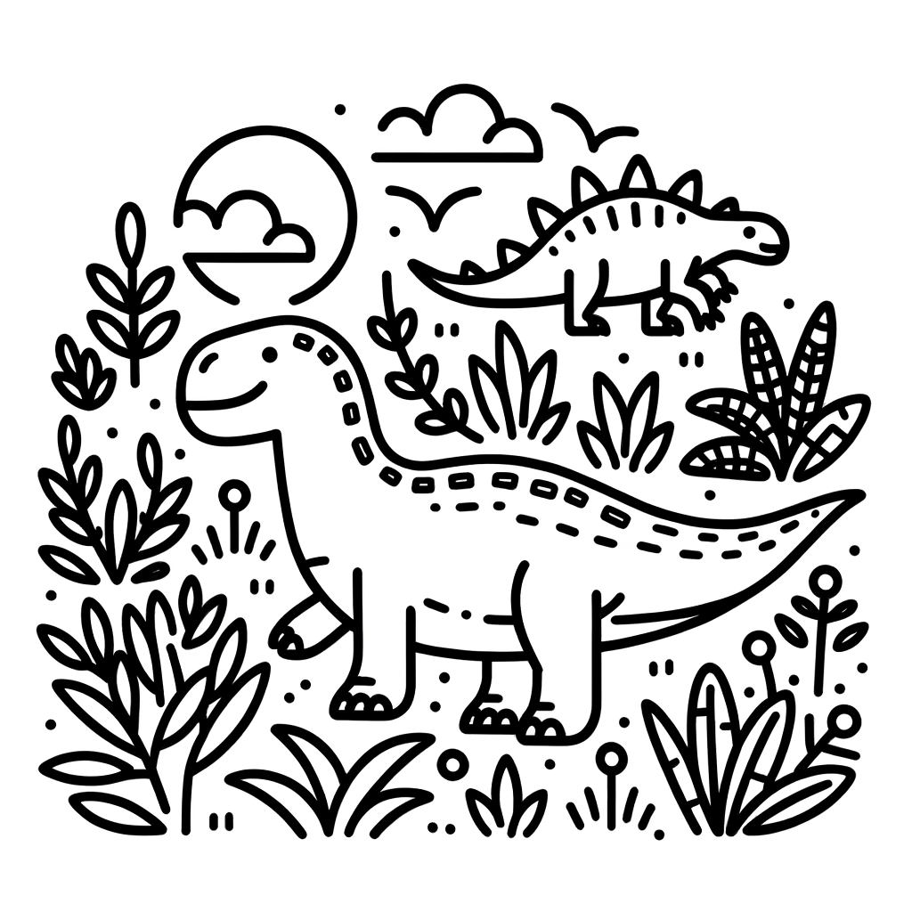 Dinosaurier Malbild kostenlos PDF