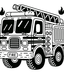 Feuerwehrwagen Malvorlage kostenlos PDF