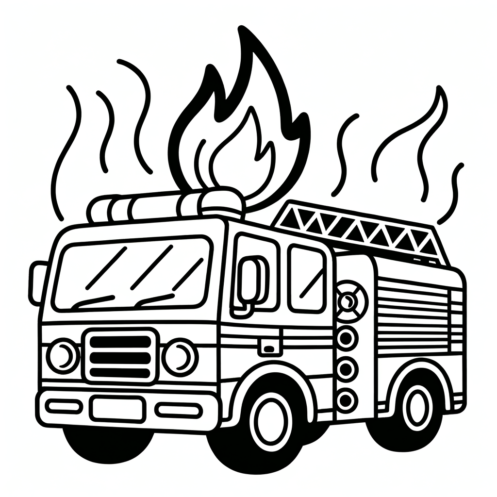 Kostenlose PDF Feuerwehr Malbild