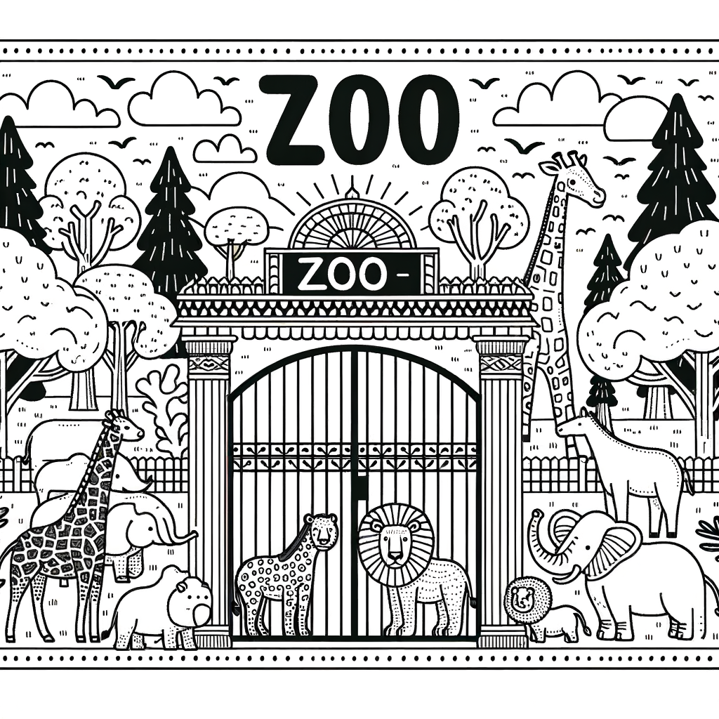 Zoo Malvorlage kostenlos PDF