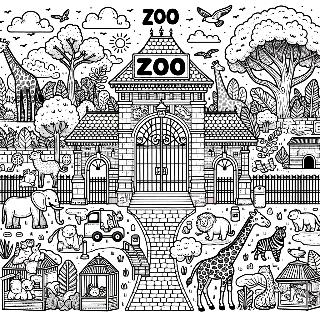 Zoo Malvorlage zum Ausdrucken